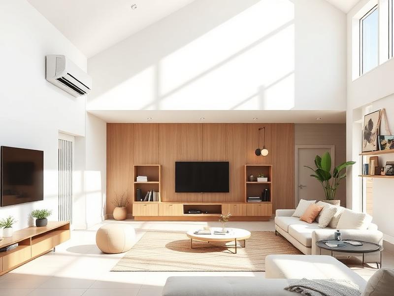 Open-plan living space installation